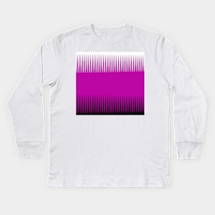 Wave Design Pink Kids Long Sleeve T-Shirt